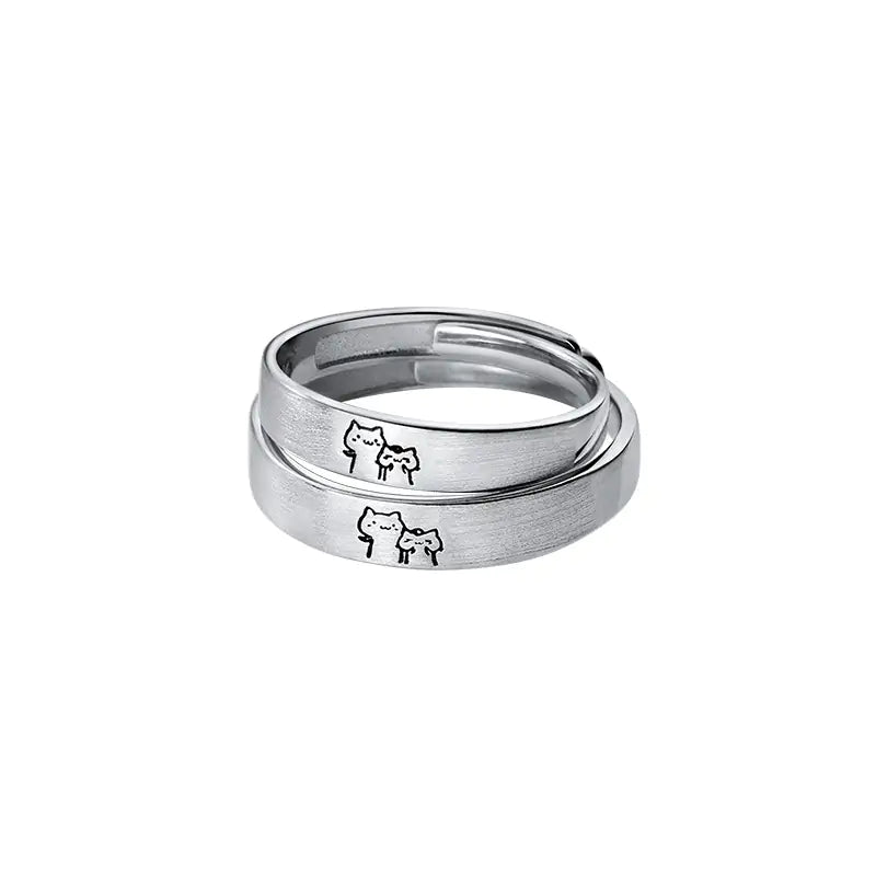 Cute Kitten Couple Ring(ADJUSTABLE)